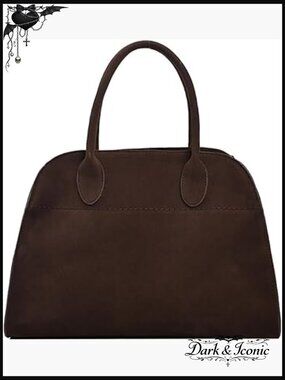 Retro Suede Tote Bag - Top Handle Shoulder Purse
